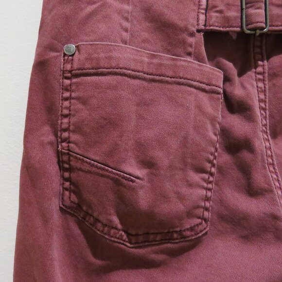 ANTHROPOLOGIE PILCRO The Kit High-Rise Wide-Leg Utility Trouser Pants in Maroon - Picture 12 of 14